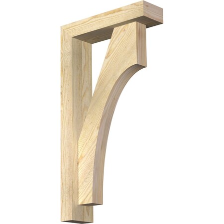 Ekena Millwork Westlake Block Rough Sawn Bracket w/ Offset Brace, Douglas Fir, 4"W x 14"D x 26"H BKT0402X14X26WTL05RDF
